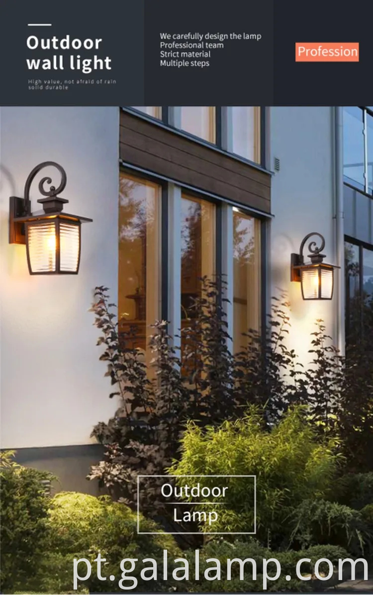 Iluminação de parede impermeável elegante para hotéis e vilas de luxo